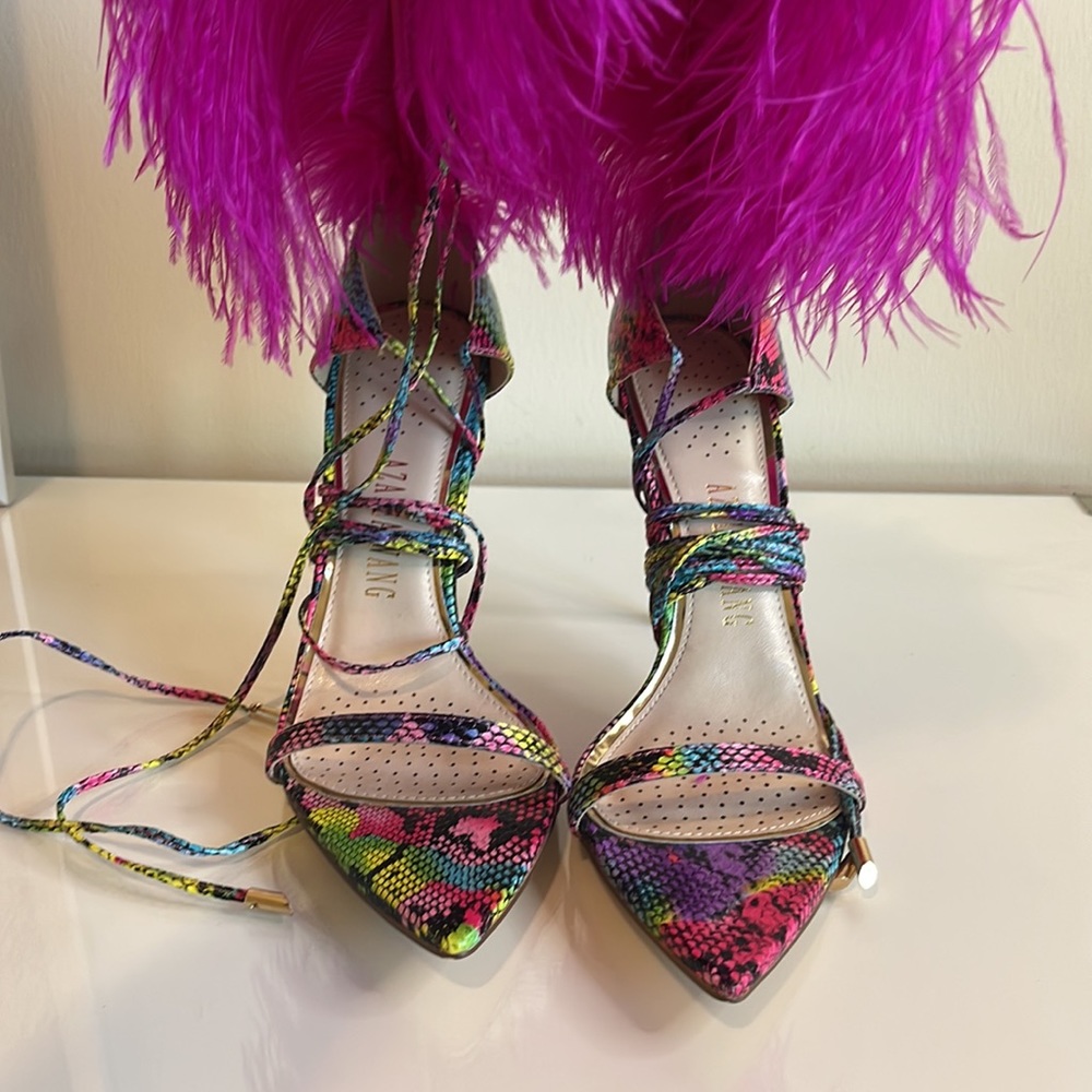 Azalea Wang Multicolor Feather Heels Size 11 - image 3